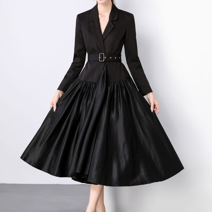 Women Solid Fit & Flare Midi Dress