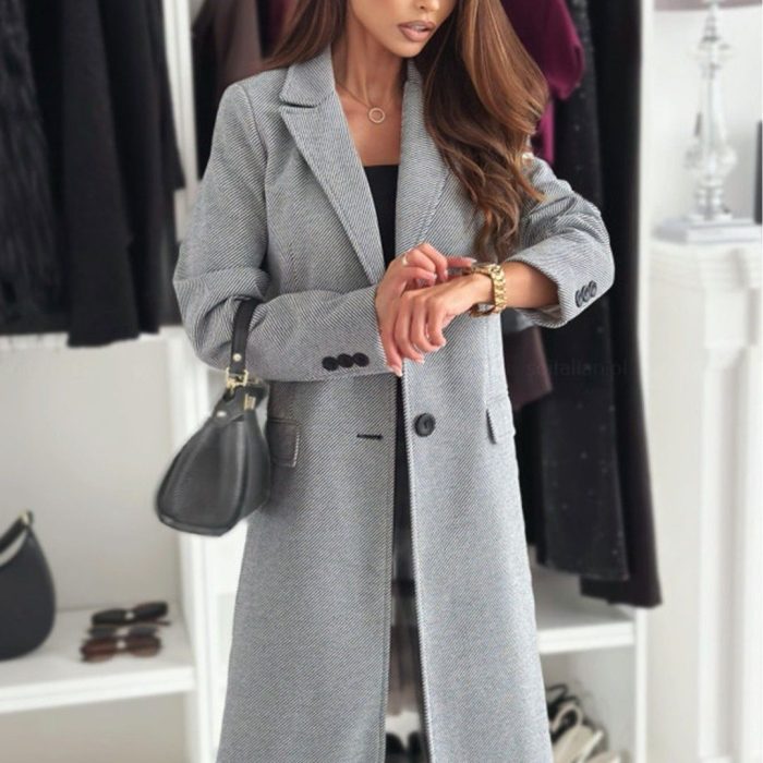 DressBerry Women Grey Casual Polyester Blazer